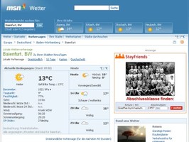 Screenshot MSN Wetter